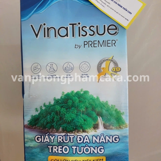 Giấy rút đa năng treo tường Vina tissue 320 tờ, 4 lớp