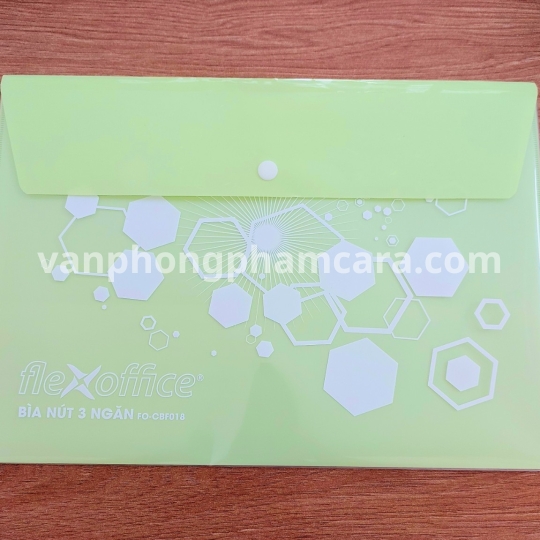Bìa nút 3 ngăn FO-CBF018 - Xanh lá