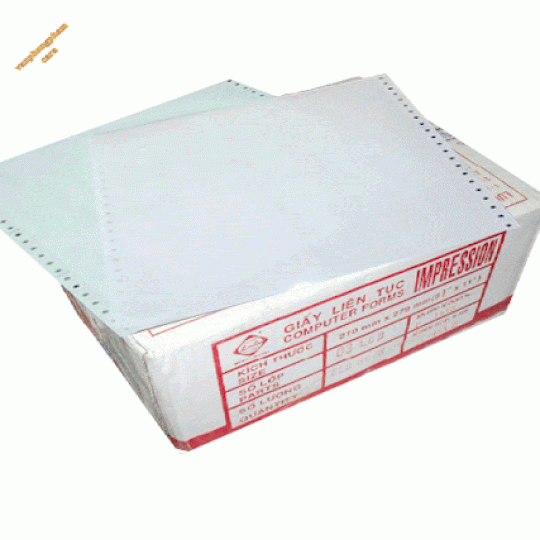Giấy in liên tục 210 x279 mm1 liên chia 2