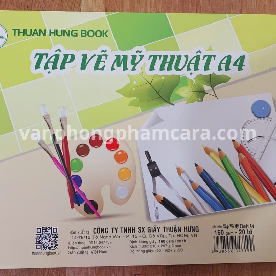 Tập vở vẽ mỹ thuật A4 -dày 160gsm, 20 tờ m1