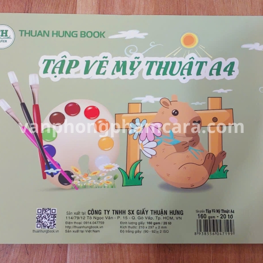 Tập vở vẽ mỹ thuật A4 -dày 160gsm, 20 tờ m2